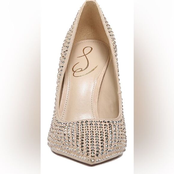SAM EDELMAN ANTONIA GLITZ CRYSTAL FLUTED HEEL PUMP - Picture 5 of 9